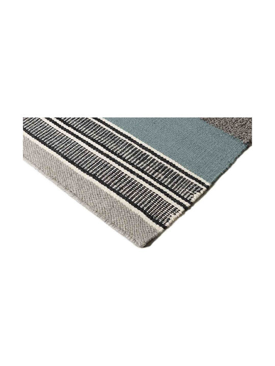 Tapicap Cannia Χειροποίητο Χαλί Ορθογώνιο Μάλλινο Grey-Turquoise 70x140cm