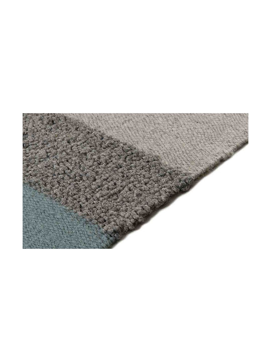 Tapicap Cannia Χειροποίητο Χαλί Ορθογώνιο Μάλλινο Grey-Turquoise 70x140cm
