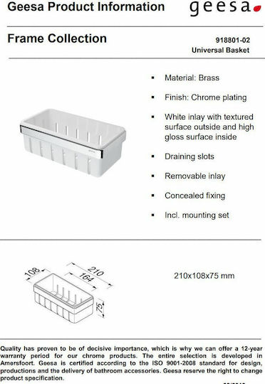 Geesa Frame Wall-mounted Sponge Holder Metallic