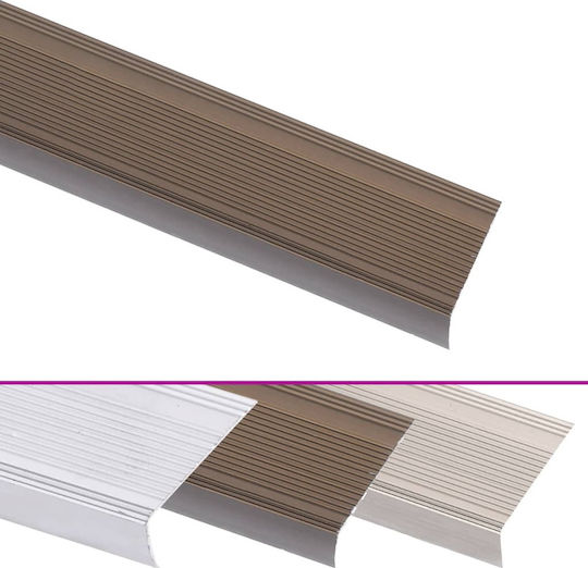 vidaXL Profil Aluminium für Treppen Profil für Treppen Form Γ 15Stk. Braun 90cm Aluminium 90x90x3cm 15Stück