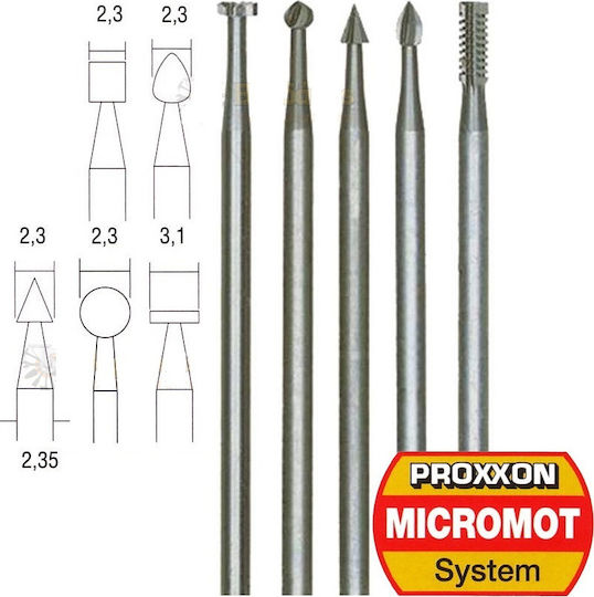 Proxxon Σετ Φρέζες Βολφραμίου 44mm 5τμχ