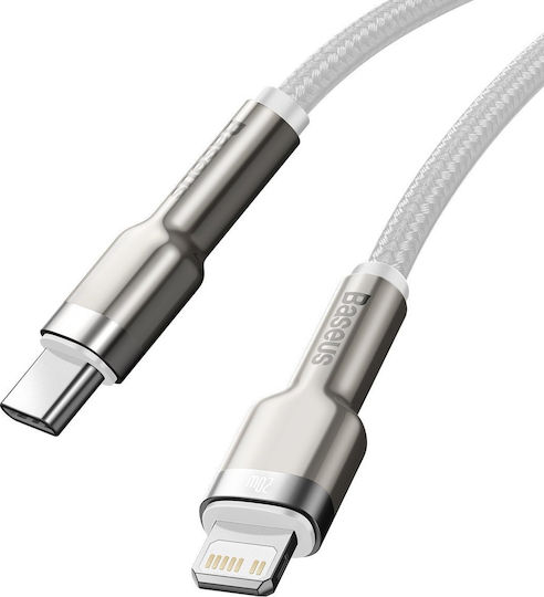 Baseus Cafule Braided USB-C to Lightning Cable 20W Λευκό 1m (CATLJK-A02)