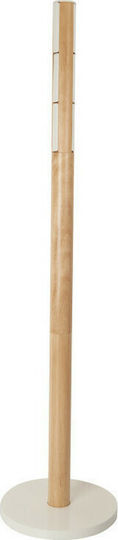 Umbra Wooden Coat Rack White/ Brown With 9 Hooks Flapper 39.4x39.4x165cm