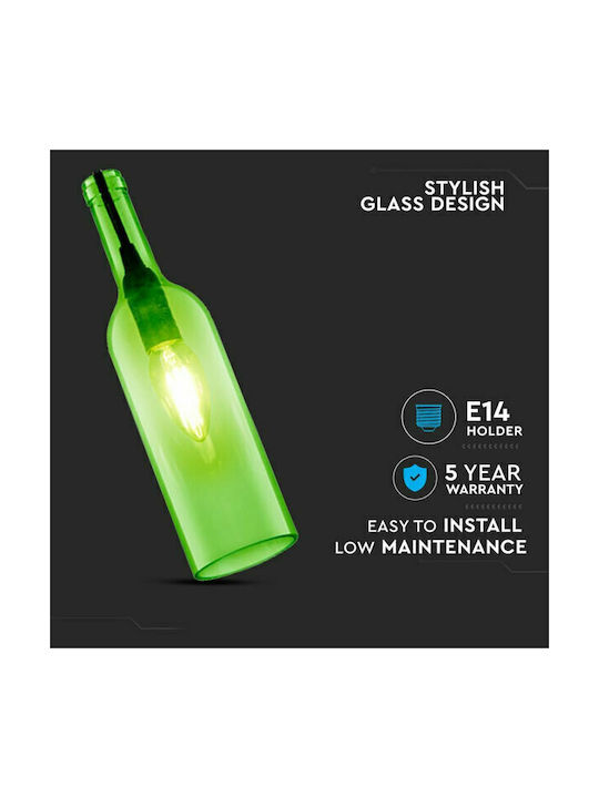 V-TAC Pendant Light Green with Socket E14, E.14