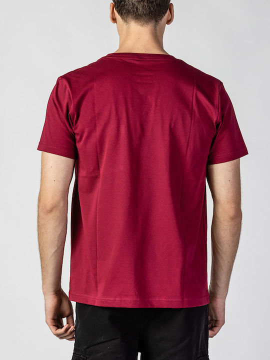 GSA T-shirt Bărbătesc cu Mânecă Scurtă Burgundy