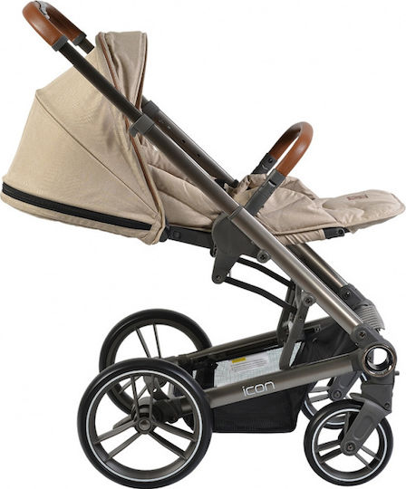 Cangaroo Icon Adjustable 2 in 1 Baby Stroller Suitable for Newborn Beige