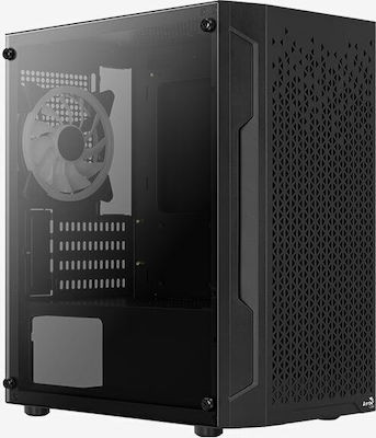 Aerocool Trinity Mini v2 Gaming Midi Tower Computer Case with Window Panel and RGB Lighting Black