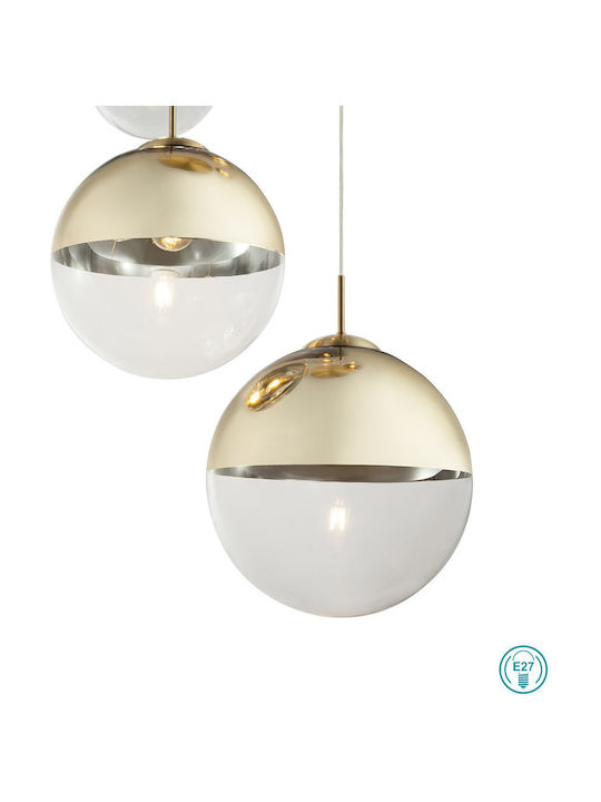 Globo Lighting Varus Μοντέρνο Κρεμαστό Φωτιστικό Πολύφωτο για 5 Λαμπτήρες E27 σε Χρυσό Χρώμα