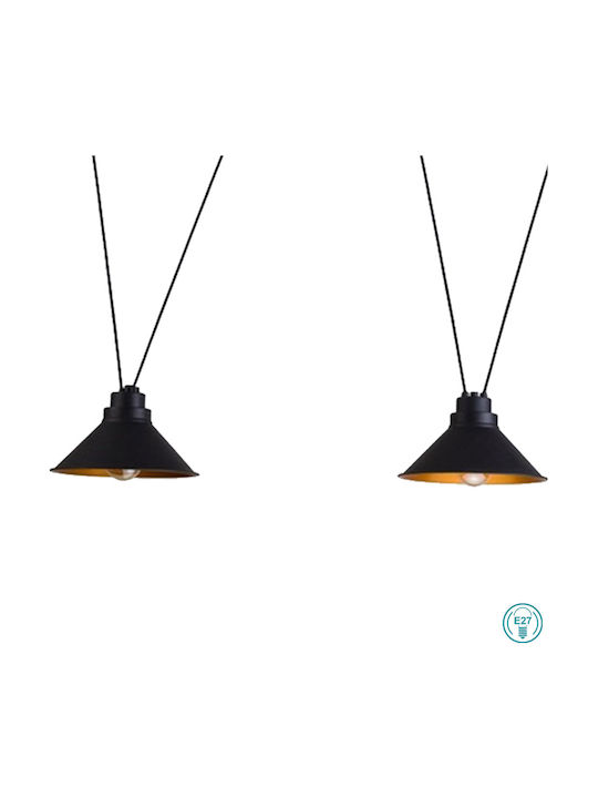 Nowodvorski Perm Pendant Light Three-Light Bell for Socket E27 Black