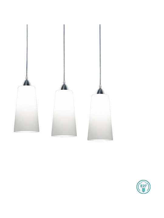 Trio Lighting Koni Lustră Trei lumini Calea ferată pentru Soclu E27 Argint