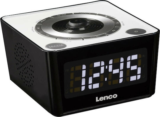 Lenco CR-16 Weiß Tischuhr Digital Schwarz CR-16