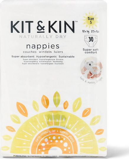 Kit & Kin Πάνες Βρακάκι Eco Βρεφικές Πάνες Νο5 (12+kg) No. 5 για 12+kg 30τμχ