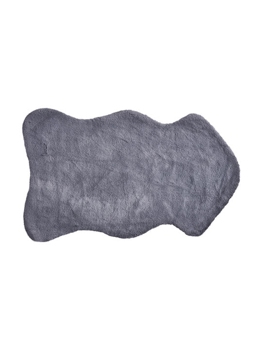 Newplan Rabbit Skin Rug Rectangular Furry R04 Dark Grey