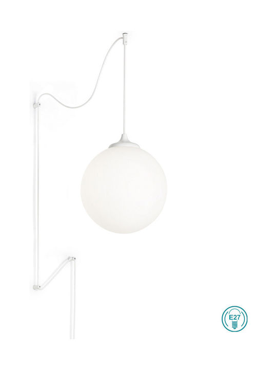 Ideal Lux Boa SP1 Hängelampe Einfaches Licht für Fassung E27 Weiß