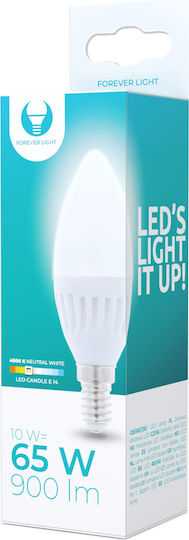 Forever Light LED крушка 10W 110mm за фасунга E14 и форма C37 Неутрално бяло 900лм