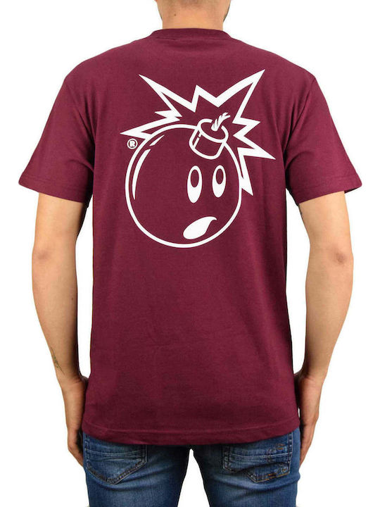 The Hundreds Simple Adam T-shirt Bărbătesc cu Mânecă Scurtă Burgundy