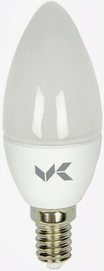 VK Lighting LED Bulb 6W 98mm for Socket E14 and Shape C35 Natural White 540lm