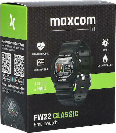 MaxCom FW22 Smartwatch με Παλμογράφο (Μαύρο)