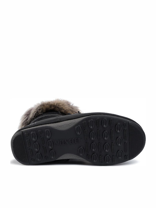 Snow Boots with Laces & Fur Monaco Low Black