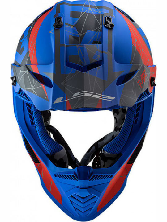 LS2 Fast Evo MX437 Alpha Matt Blue Motorcycle Helmet Motocross ECE 22.05 1150gr