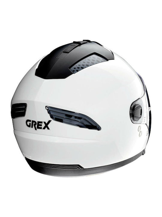 Grex G4.2 Pro Kinetic N-Com Modular Helmet with Sun Visor ECE 22.05 24 Metal White G4.2PROKINC24