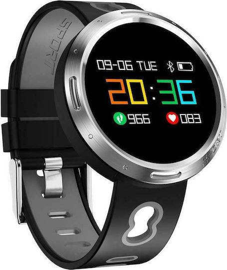 DAS.4 SL18 Edelstahl 40mm Smartwatch mit Pulsmesser (Schwarz)