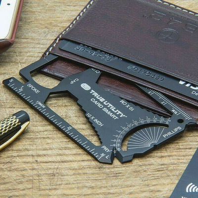 True Utility Cardsmart Multitool Schwarz Gesamtlänge 8.6Stück mit Klinge aus Rostfreier Stahl