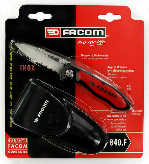 Facom Lock-back With Bi-material Handle Briceag cu mecanism de blocare Roșu în Toc