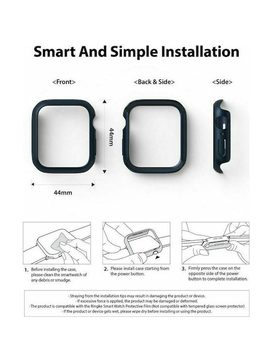 Ringke Slim 2-Pack Plastikhülle in Schwarz Farbe für Apple Watch 44mm