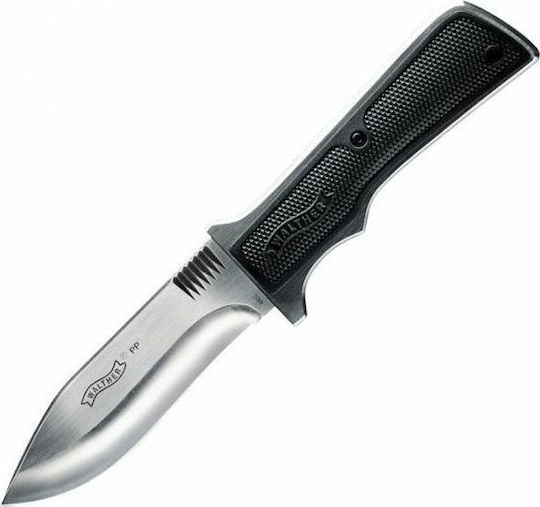 Walther Messer Schwarz in Leder-Gehäuse