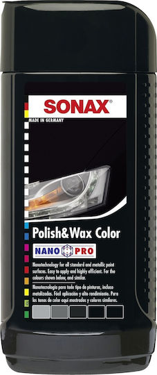 Sonax Polish & Wax COLOR Nano Pro Αλοιφή Κερώματος Αυτοκινήτου για Μαύρες Αποχρώσεις Αμαξώματος 250ml