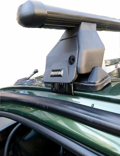 Menabo Metallic Car Roof Bars 112cm for Nissan Almera 5D 5D 1995-2000 Set with Roof Rack Legs Black