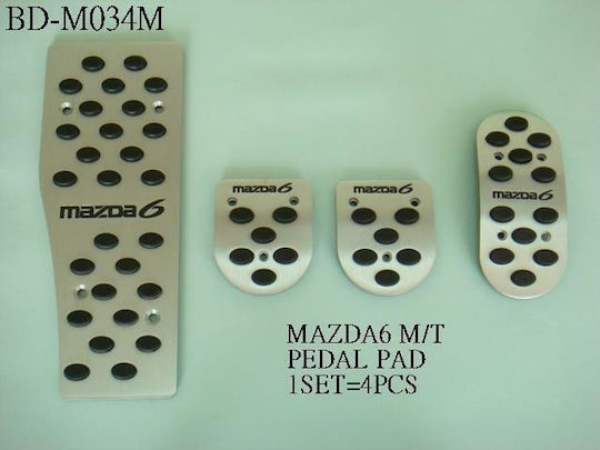 Auto Gs Car Pedal Set Manual for Mazda 6 Aluminum Silver 4pcs