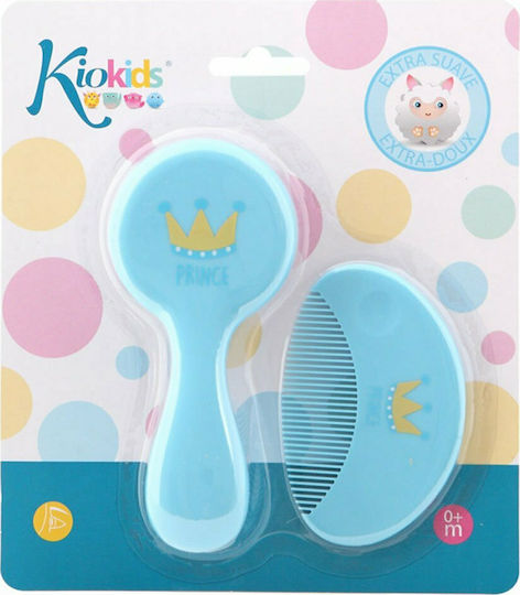 Kiokids Бебешка Четка И Гребен Prince Син 2 Бройки