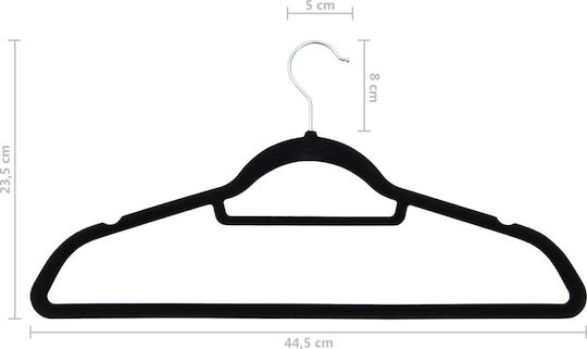 vidaXL Clothes Hanger Black 289920 20pcs