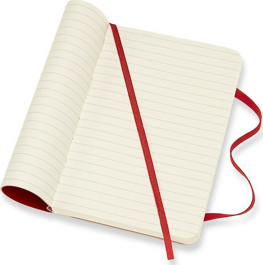 Moleskine Classic Collection Тетрадка 192 Листа На райета с Ластик Червен