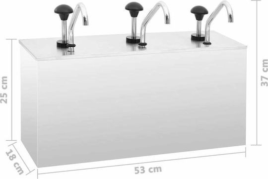 vidaXL Διανεμητής Σάλτσας Ανοξείδωτος 3.5lt με Ύψος 25εκ. 3x3.5lt