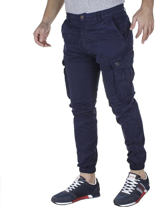 Dartford Παντελόνι Cargo Ελαστικό σε Loose Εφαρμογή Navy Μπλε