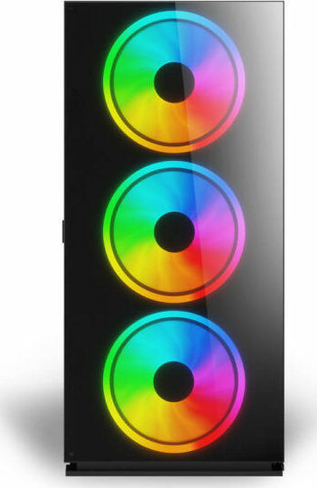 Savio Prime X1 ARGB Gaming Full Tower Κουτί Υπολογιστή με Πλαϊνό Παράθυρο Μαύρο
