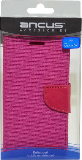 Mercury Canvas Diary Wallet Υφασμάτινο Ροζ (Galaxy S7)