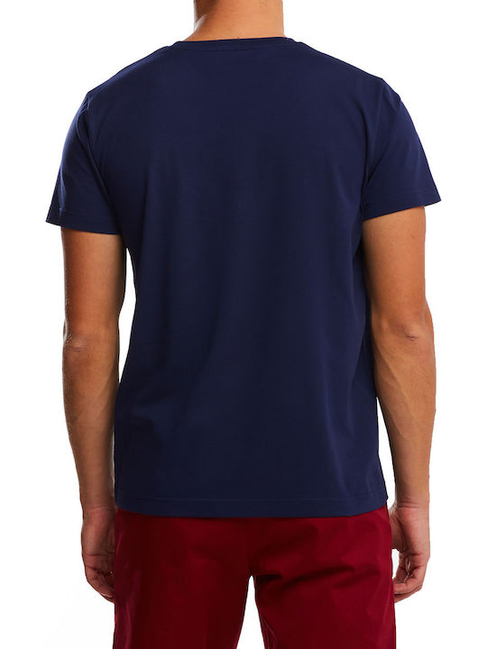 Gant Ανδρικό T-shirt Navy Μπλε με Λογότυπο