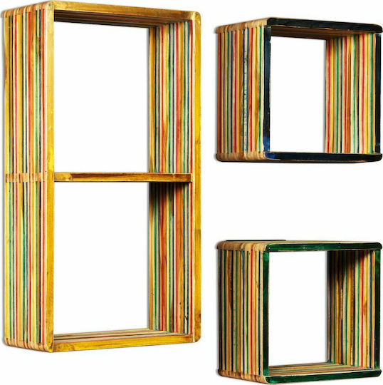 Rafturi De Perete Multicolore (3 Bucăți) 81x22x41 Cm