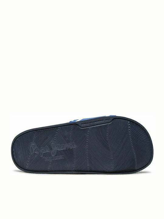 Kinder Badeschlappen Blau Slider Logo Boys