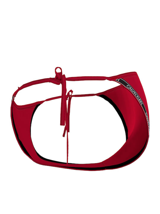 Bikini Slip mit Schnürchen Rot