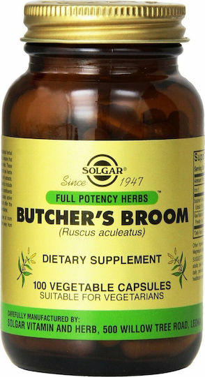 Solgar Butcher's Broom 520mg Special Food Supplement 100 veg. caps