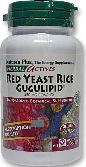 Nature's Plus Herbal Actives Red Yeast Rice Gugulipid Special Food Supplement 60 veg. caps