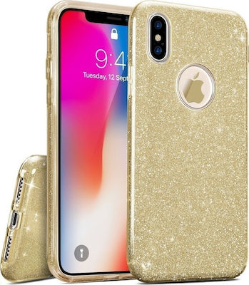 Forcell Shining Back Cover Σιλικόνης Χρυσό (iPhone X / Xs)