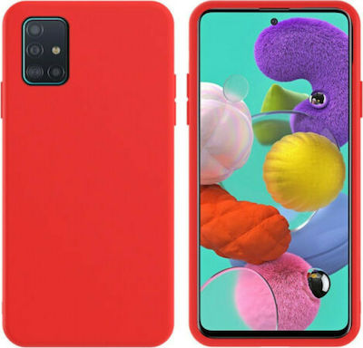 Matt Umschlag Rückseite Silikon Rot (Galaxy A41)