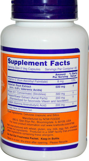 Now Foods Sleep Συμπλήρωμα για τον Ύπνο 90 φυτικές κάψουλες