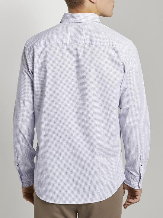 Tom Tailor Men's Shirt Long Sleeve Cotton White